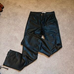 Zara Split Hem Faux Leather Pants
